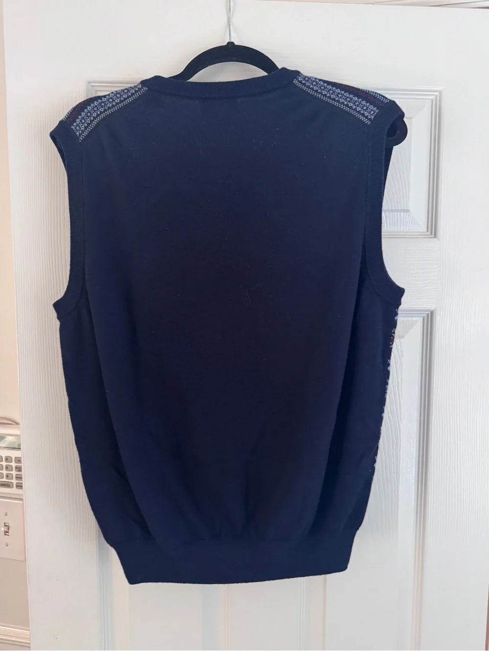 Brooks Brothers Navy V-Neck Fair Isle Knit Vest